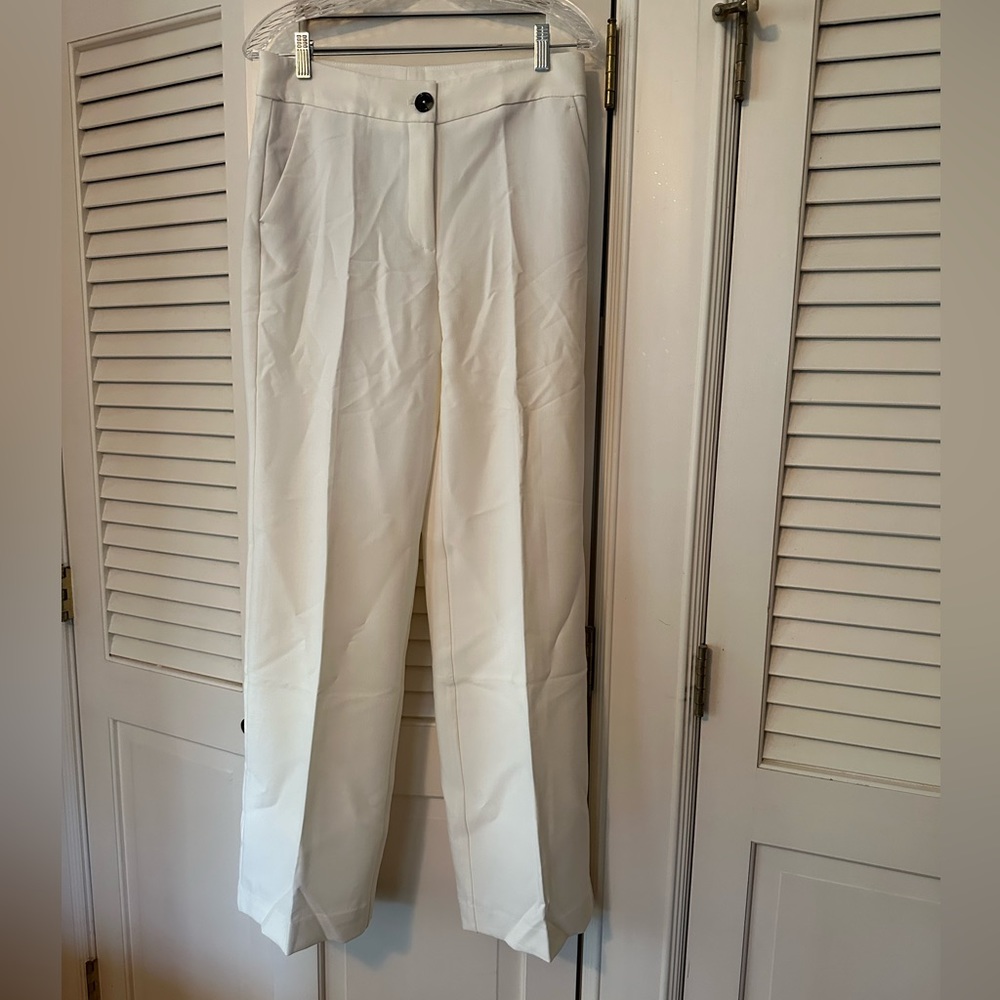 Mango NWOT Winter White Wide Leg Trousers